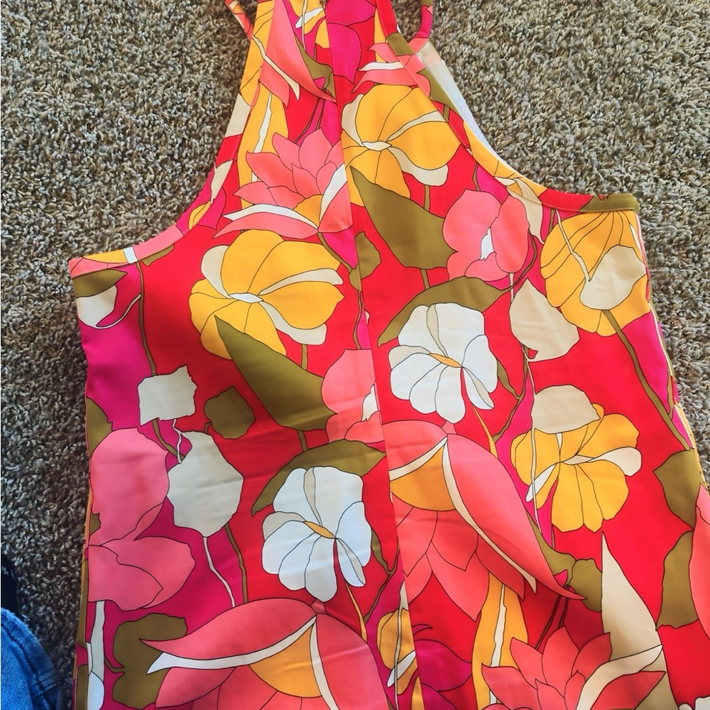 NWOT Trina Turk Pink and Yellow Floral Top Retail $248 - Picture 4 of 8